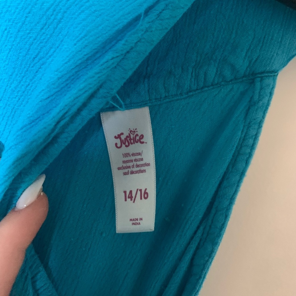 Blue flowy Justice tank
